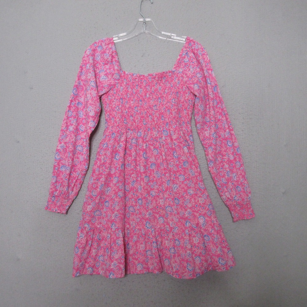 Roller Rabbit Dress Small Pink Smocked Suzie Floral Merli Mini Boho Cottage Core